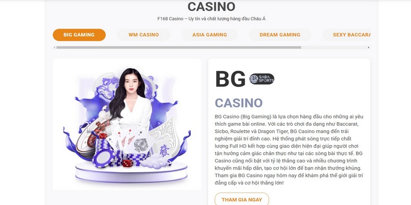 Sảnh Big Gaming là nơi hội tụ cực nhiều tựa game bài hay và độc đáo