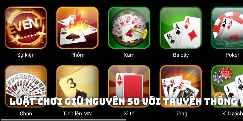 Luật chơi các tựa game bài F168 vẫn giữ nguyên so với truyền thống